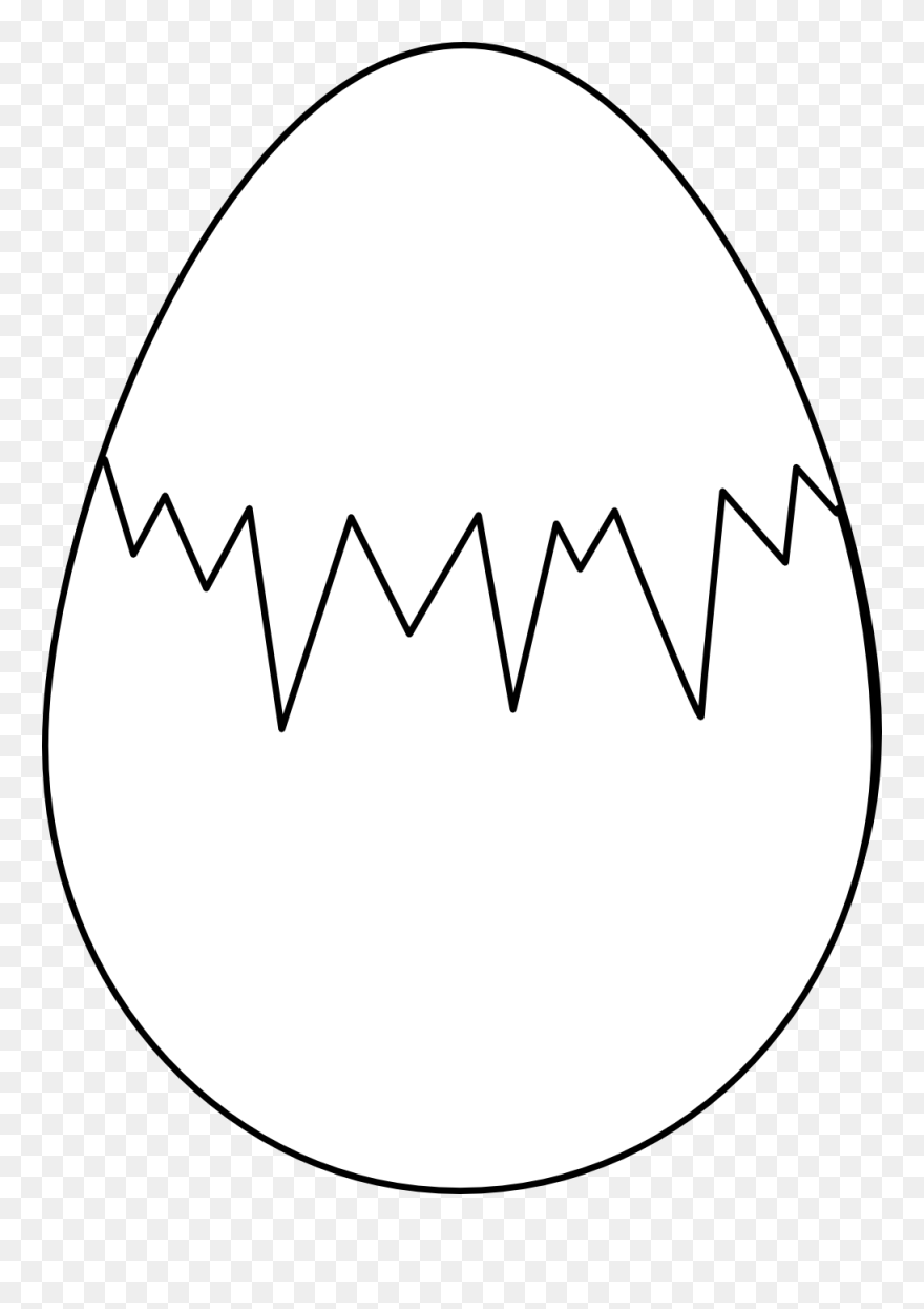 Flowers Egg White Whith Fracture Black - Coloring Picture Of Egg Clipart