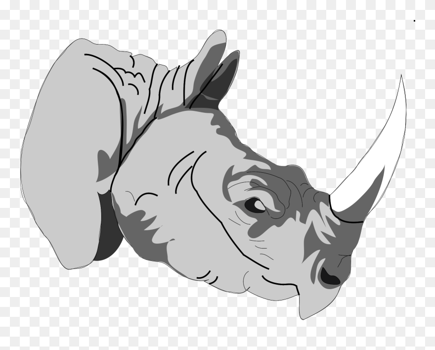 One Horn Rhino Logo Clipart