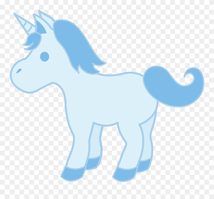 Cute Baby Blue Unicorn - Cute Unicorn W Blue Clipart