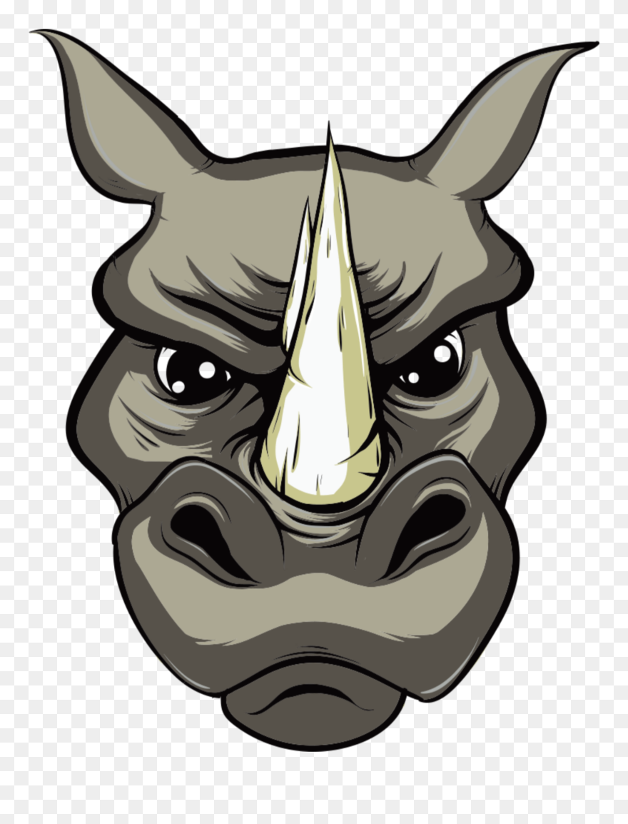 #mq #rhino #head #horn #animal #animals - Cartoon Rhino Head Clipart