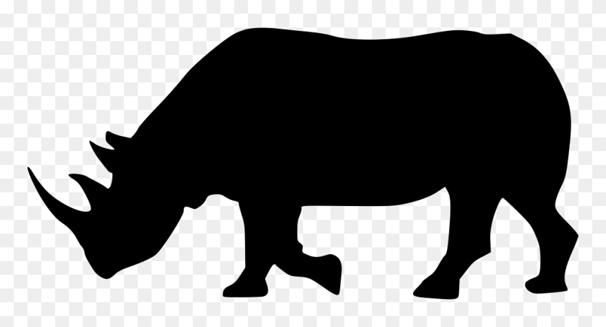 Rhinoceros - Rhino Black And White Clipart - Png Download