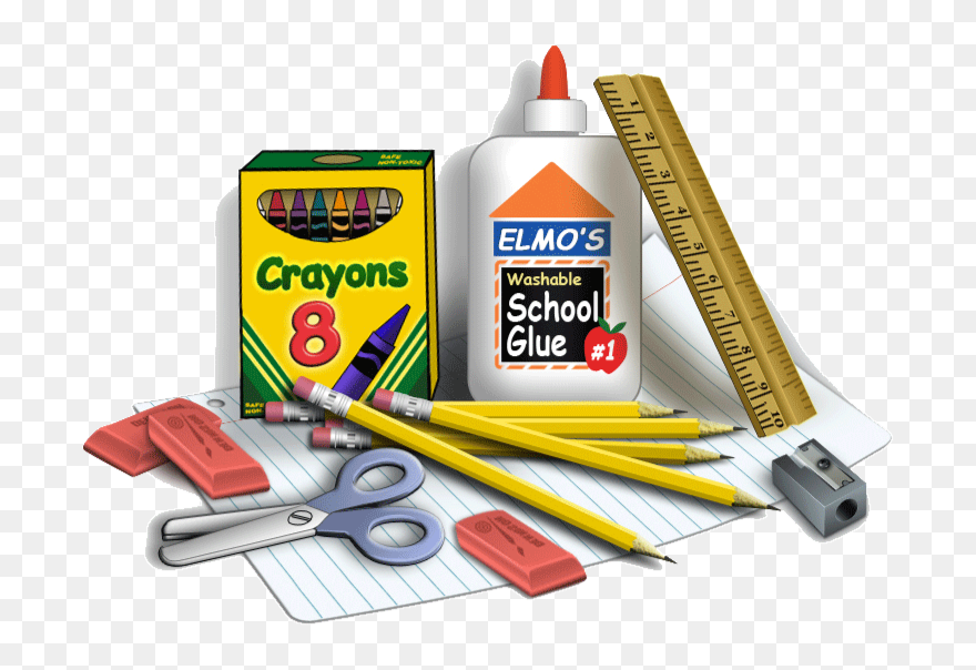 Back To School Supplies Png Clip Art Black And White - Schools Supplies Png Transparent