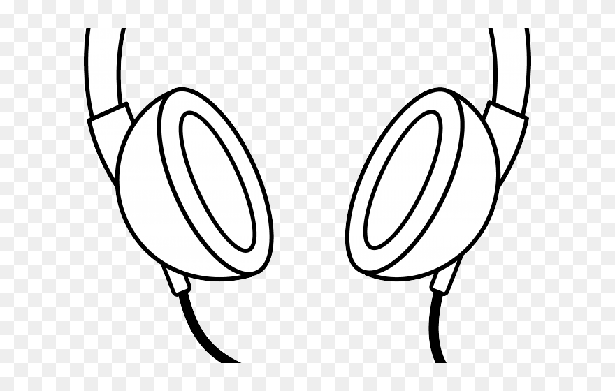 Headphones Clipart Black And White - Png Download