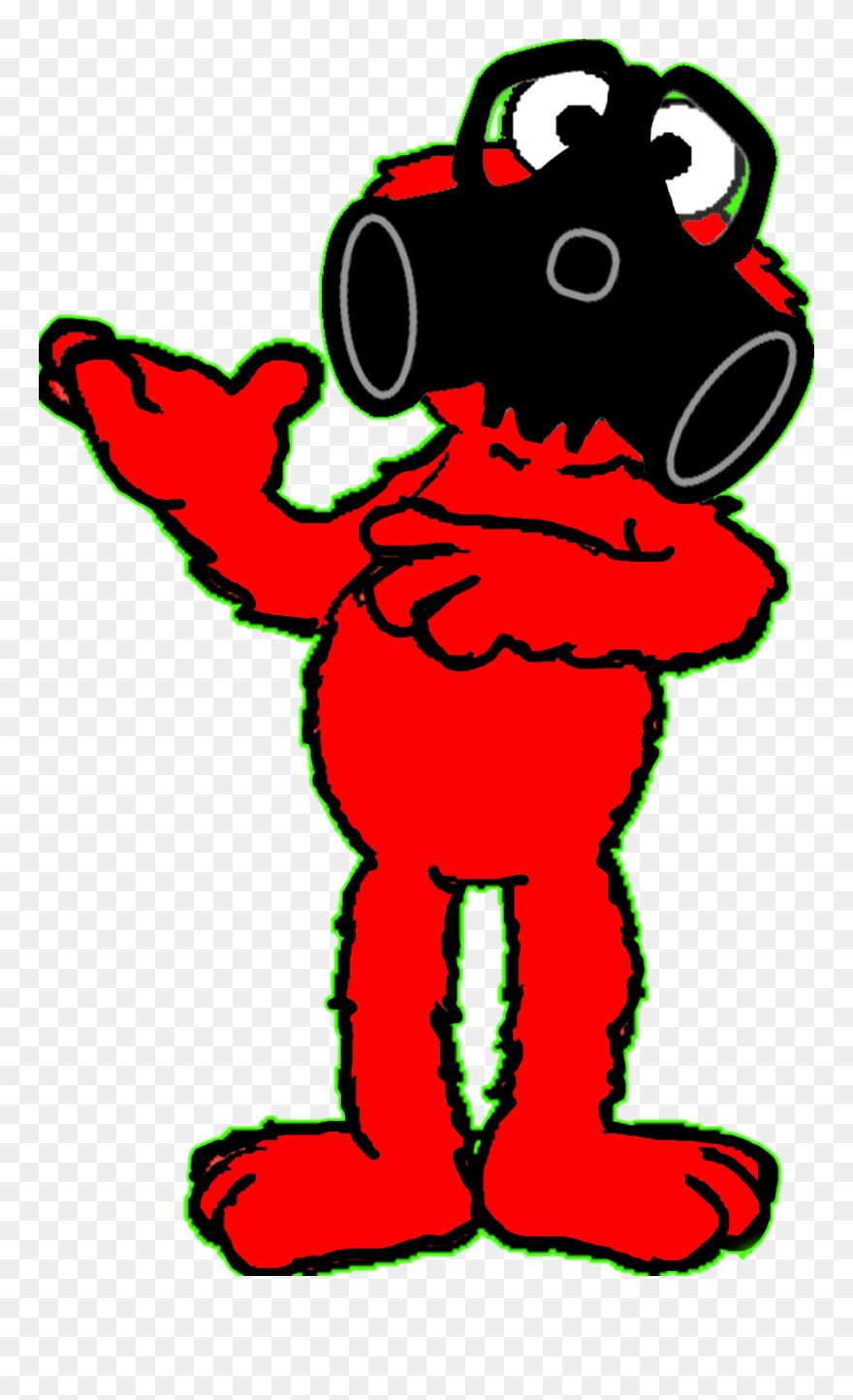 Elmo With Gas Mask Clipart