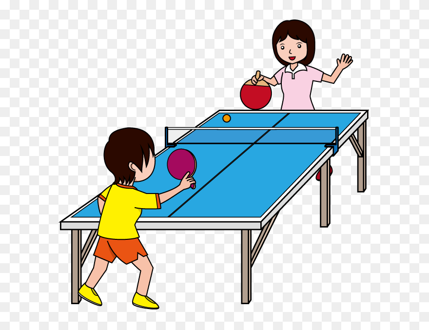 Ping Pong Clipart Clipartlook - Playing Table Tennis Clipart - Png Download