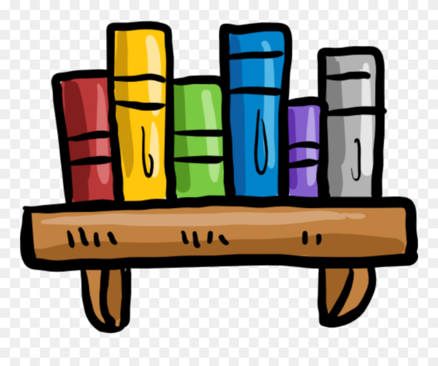 #ftestickers #clipart #books #bookshelf #colorful - Books On Shelf Clipart - Png Download