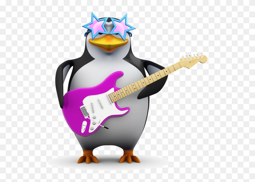 Engine Search Google Penguins Play Cartoon Guitar Clipart - Google Penguin - Png Download