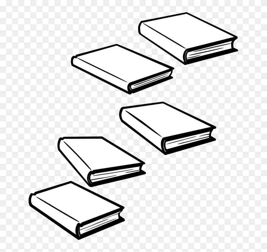 Line Art,angle,area - Five Books Clipart Black And White - Png Download