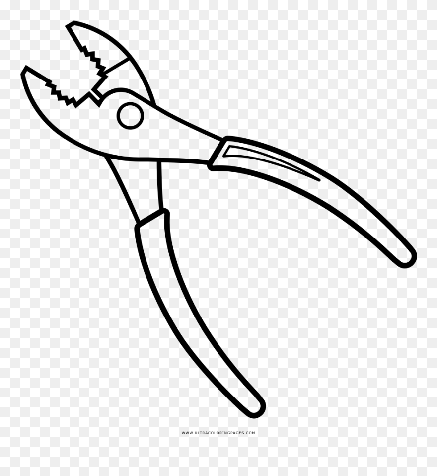 Lineman"s Pliers Drawing Coloring Book Alicates Universales - Clipart Pliers Silhouette - Png Download