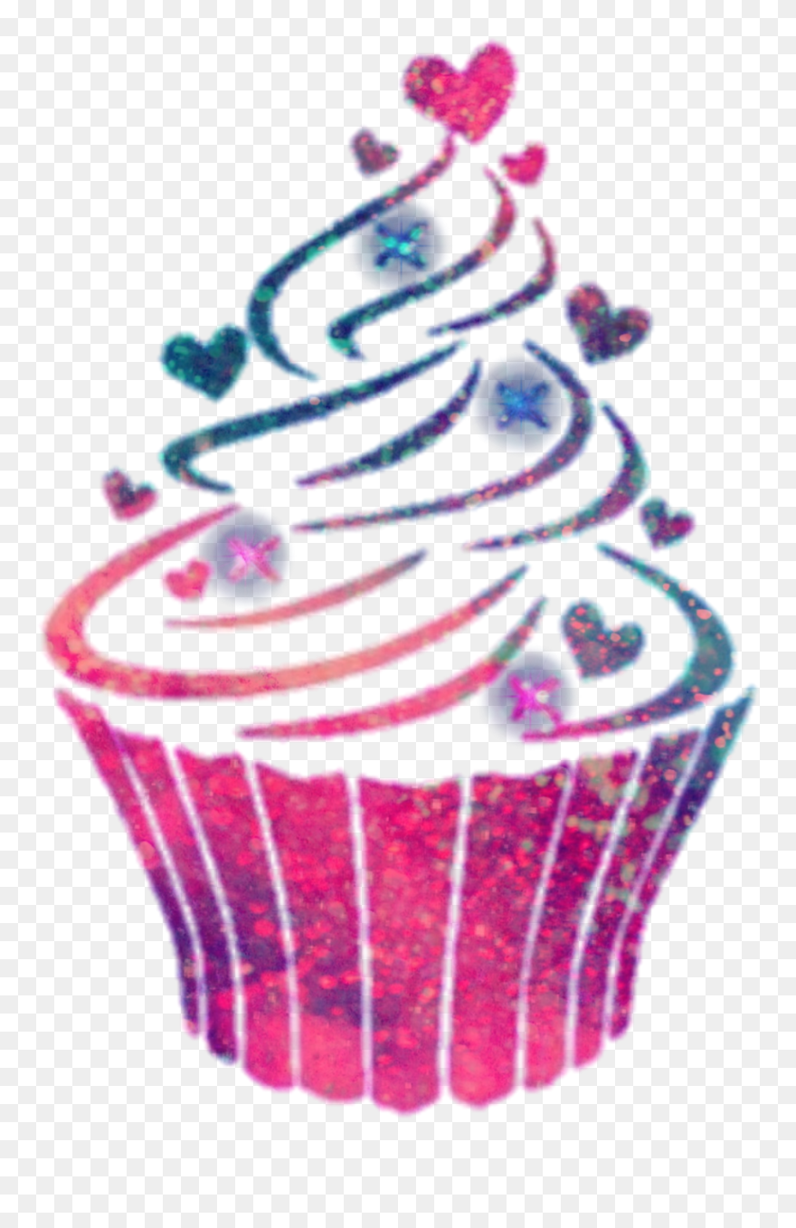 #cupcake #sweets #sparkles #galaxy #blue #glitter #sparkles - Silhouette Cameo Cupcake Silhouette Clipart