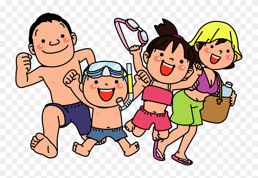 Family Sea Bathing Clipart - 間違い 探し 脳 トレ - Png Download