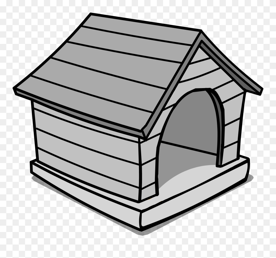 Club Penguin Rewritten Wiki - Doghouse Clipart Black And White - Png Download