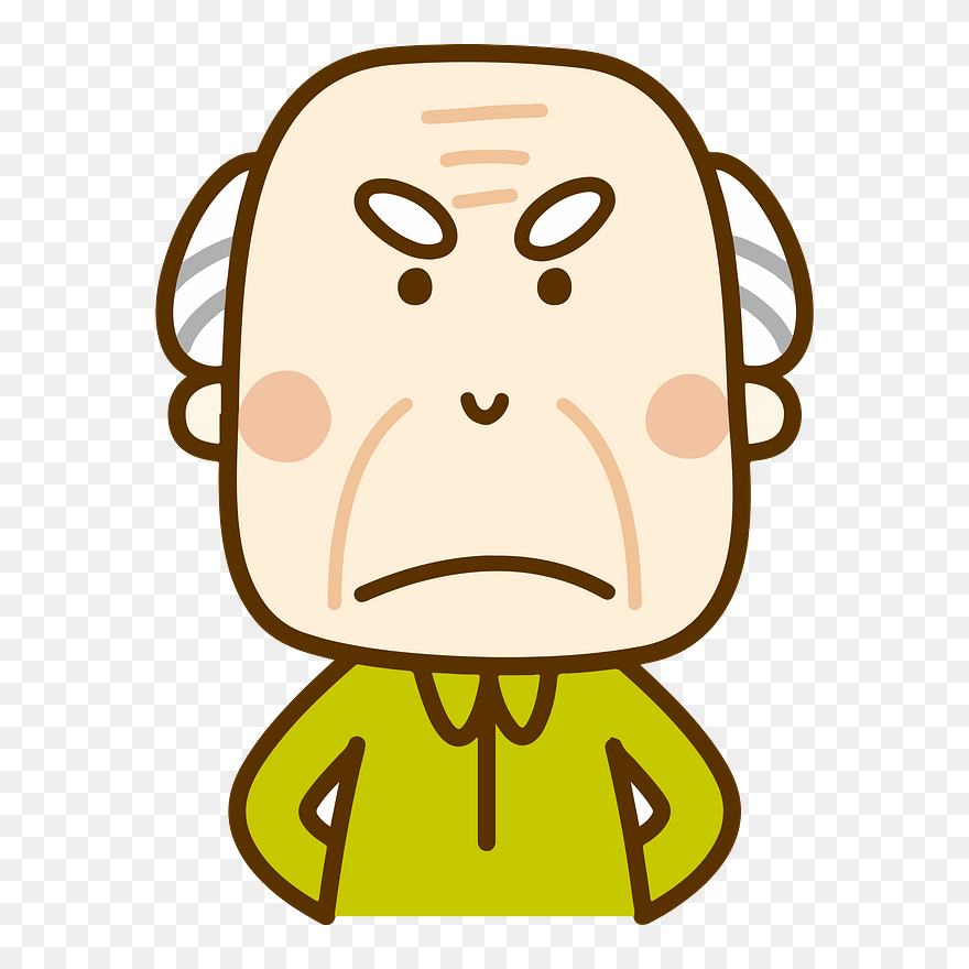Old Man Grandfather Angry Clipart - Old Grumpy Man Cartoon - Png Download
