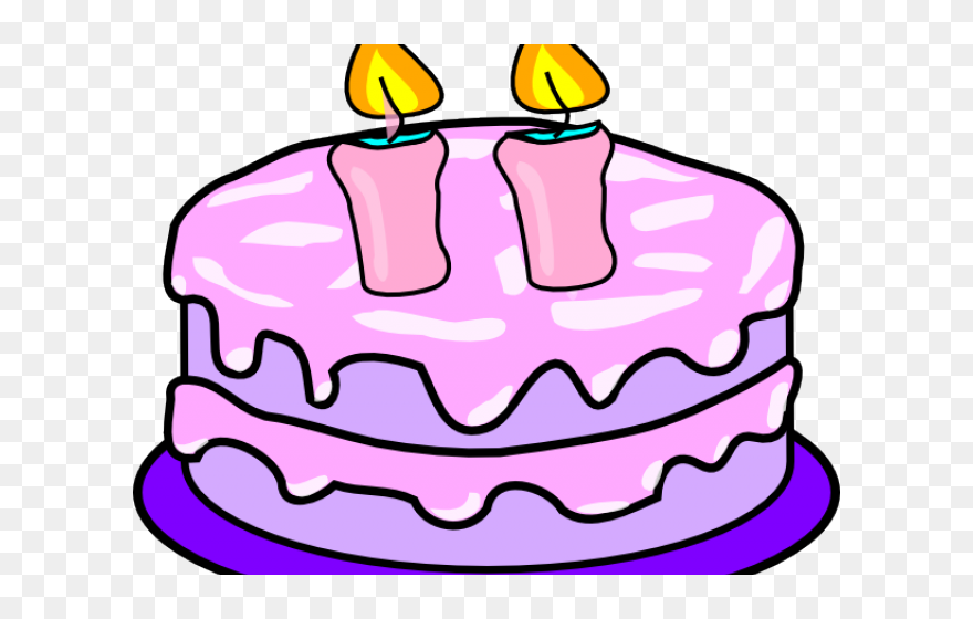 Birthday Cake With 2 Candles Clipart (5443388) PinClipart