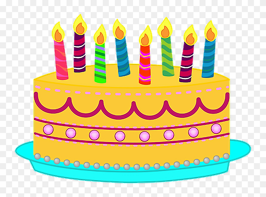 Birthday Candles Clipart Picsart - Transparent Background Birthday Cake Clipart - Png Download