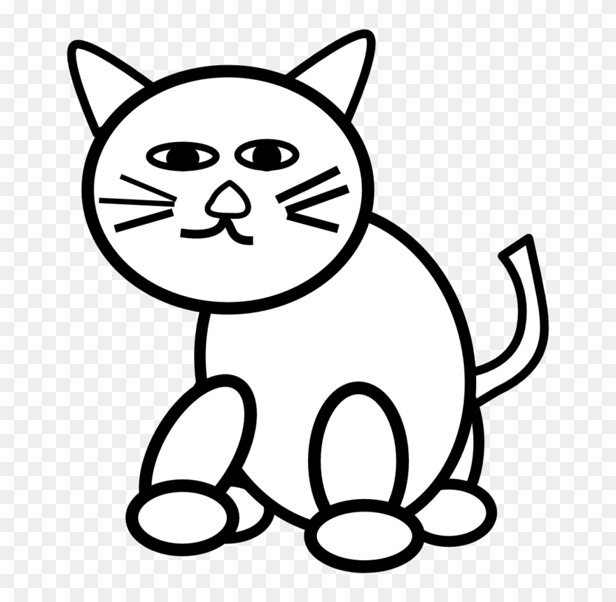 Pin Pets Clipart Simple Cat - Cat Black & White - Png Download