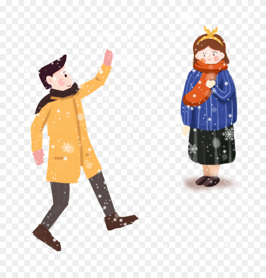 Hand Drawn Illustration Blizzard Boy Png And Psd - Design Clipart