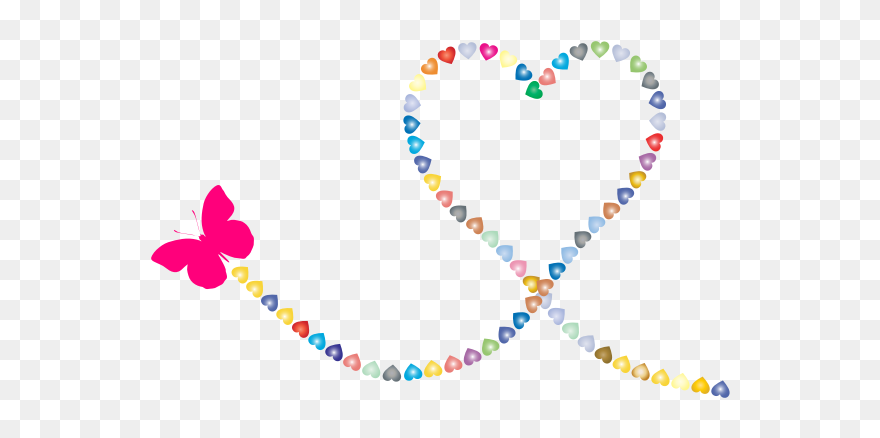 Butterfly Hearts Trail - Free Clipart Butterfly Heart - Png Download