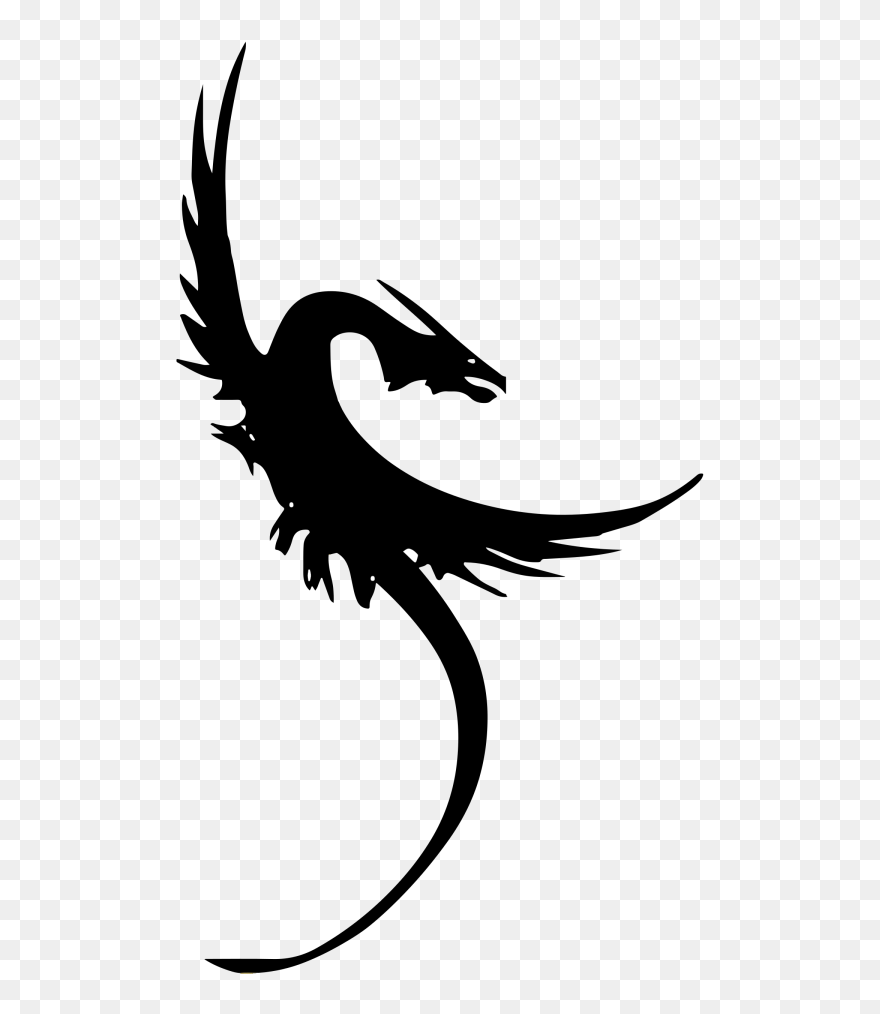 Black Dragon Png Clip Art - Dragon Symbol Transparent Background