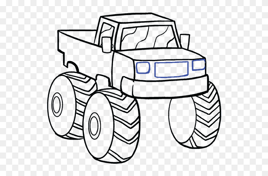 Collection Of Free Tire Drawing Simple Download On - Easy Monster Truck Drawing Clipart