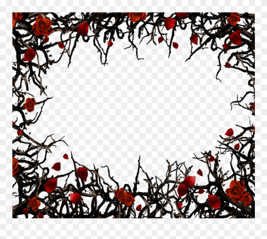 #mq #red #black #roses #gothic #frame #frames #border - Gothic Borders Clipart