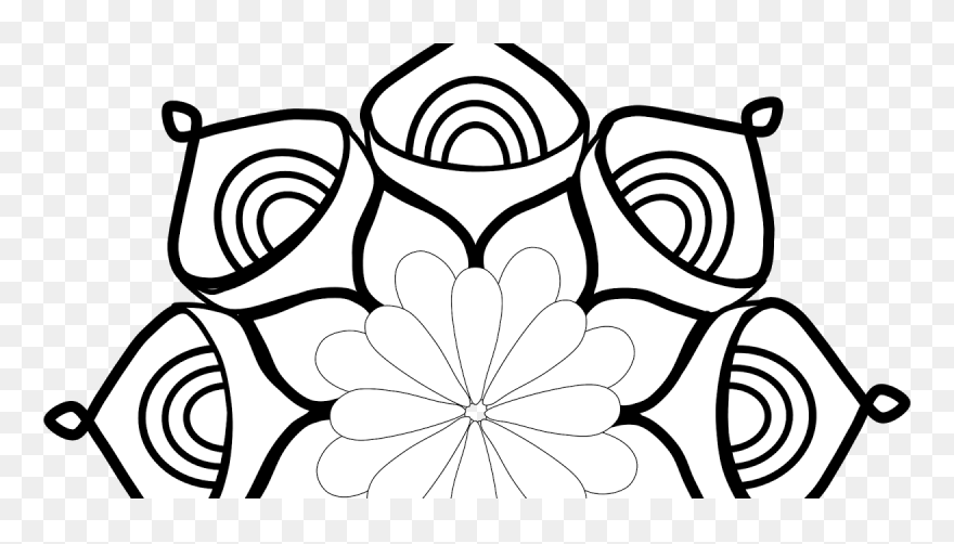 Mandala Clipart Free - Mandala Black And White Flip Art - Png Download
