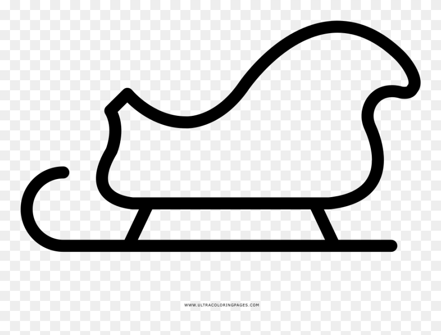 Sleigh Coloring Page - Line Art Clipart