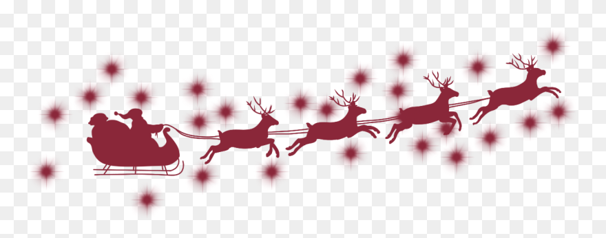 Santa Sleigh Silhouette Clipart