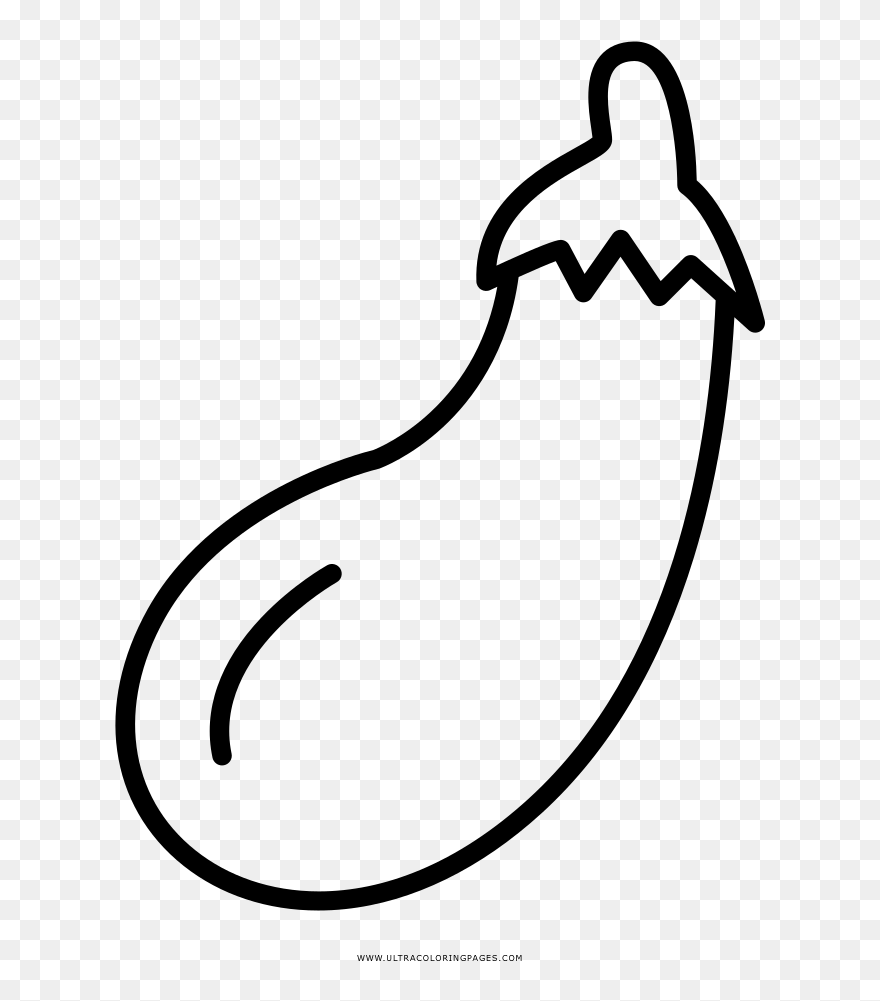 Eggplant Coloring Page - Eggplant Clipart Black And White - Png Download