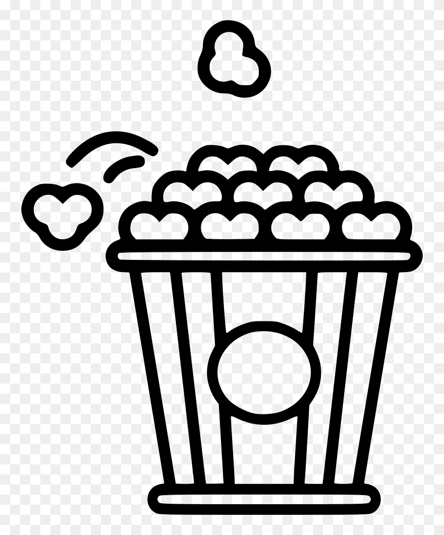 Popcorn Cartoon Black And White Clipart