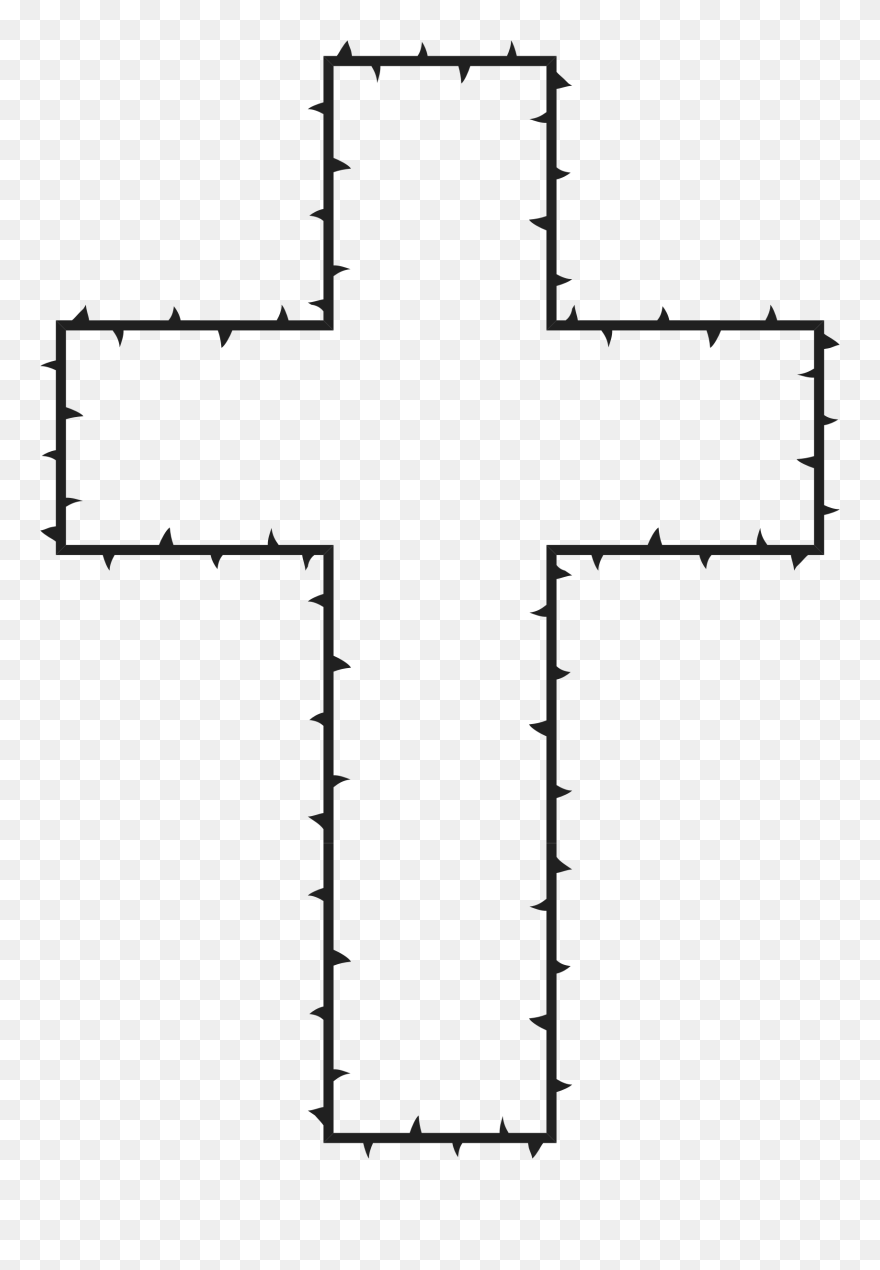 Cross With Crown Of Thorns Clipart Svg Transparent - Cruz Imagem Sem Fundo - Png Download