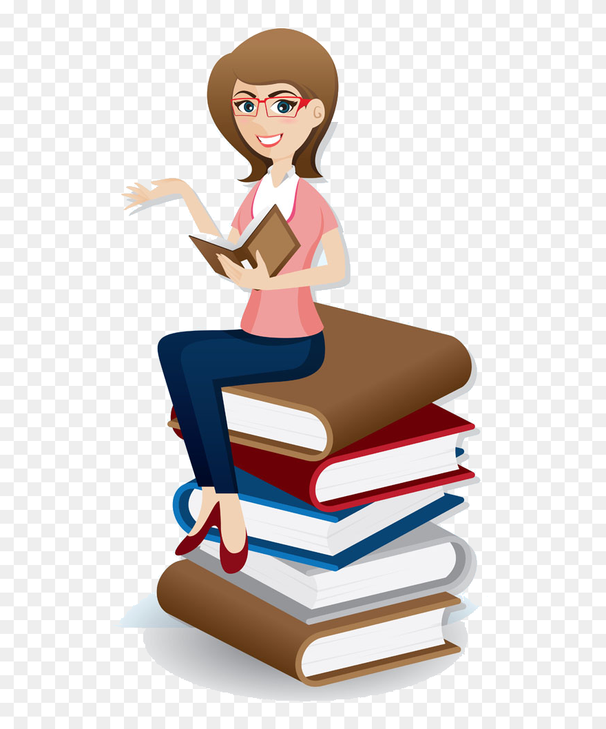 Professional Clipart Professional Girl - Cartoon Women Reading Book - Png Download