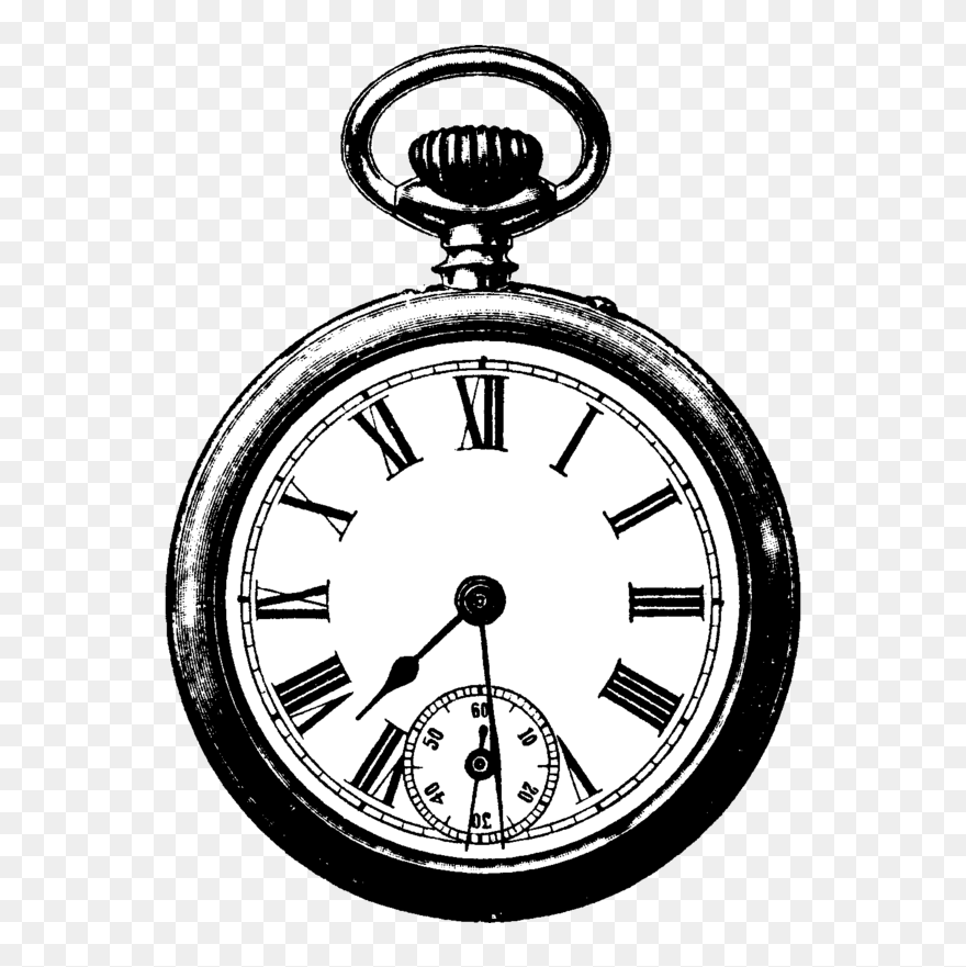 Vintage Clock Clipart - Pocket Watch Transparent Background - Png Download