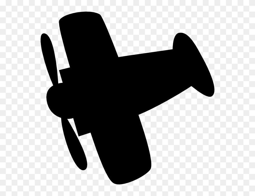 Silhouette Vintage Airplane Clipart - Png Download