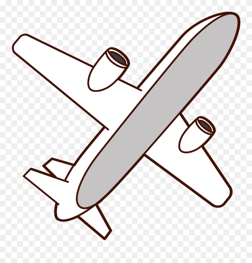 Illustration Of The Airplane Looked Up From The Bottom Clipart