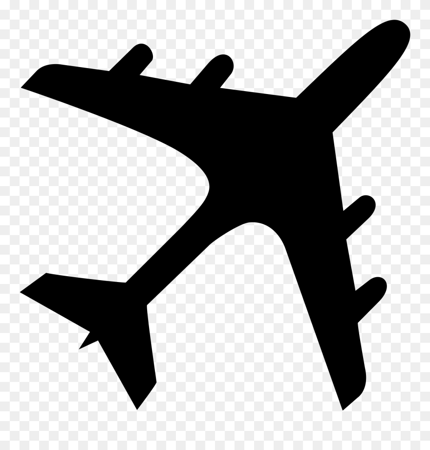 Airplane Aircraft Silhouette Computer Icons Clip Art - Airplane Clip Art - Png Download