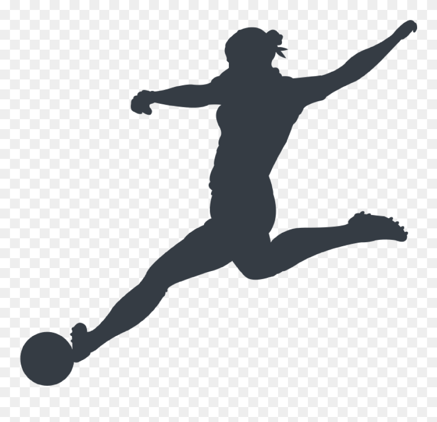 Athlete Silhouette Physical Fitness Football Image - Female Soccer Player Silhouette Clipart