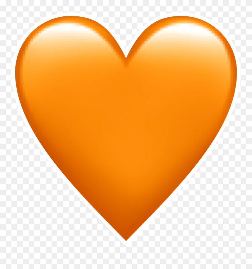 Emoji Domain Heart Sticker Iphone - Orange Heart Emoji Png Clipart