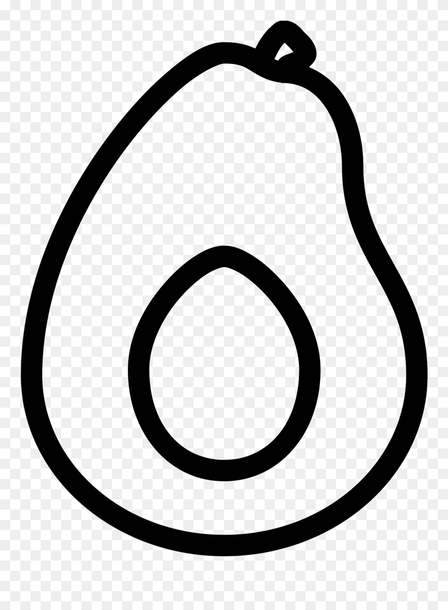 Avocado Clipart Outline - Avocado Black And White Clipart - Png Download