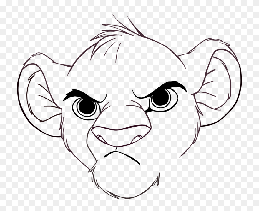 Nice Inspiration Ideas Simba Outline Drawing Rafiki - Easy Simba Lion King Drawings Clipart