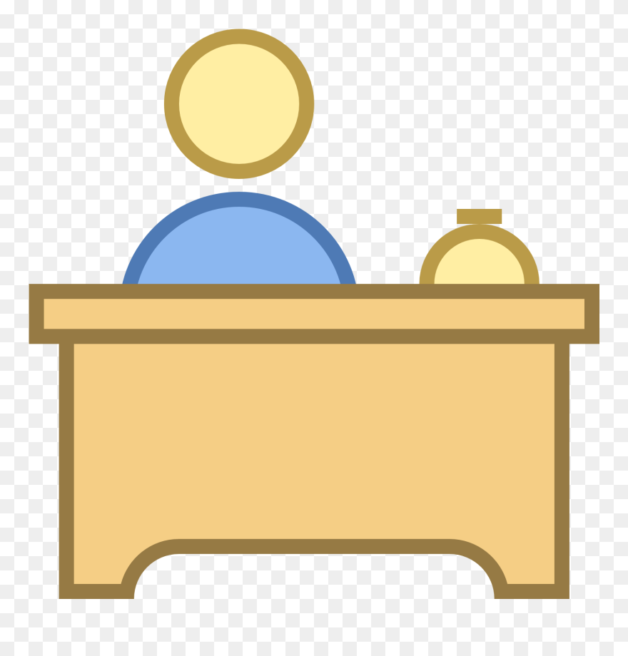 Desk Clipart Front, Desk Front Transparent Free For - Front Desk Clipart - Png Download