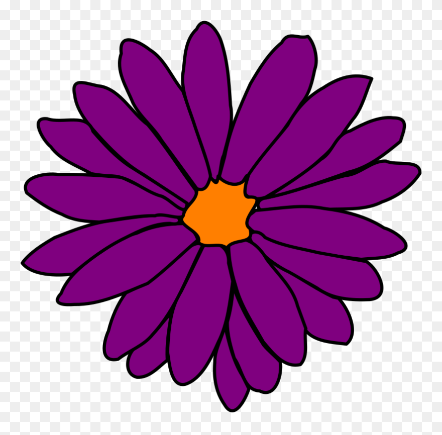 Purple Flower Clipart Bunga - Pink Daisy Clipart - Png Download