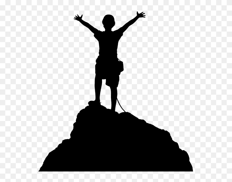 Rock Climbing Clip Art Vector Graphics Illustration - Hiking Mountain Clipart - Png Download