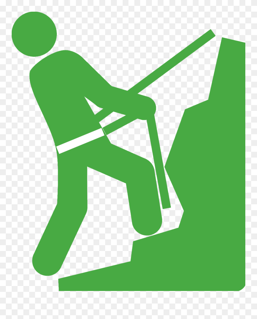 Transparent Outdoors Clipart - Rock Climbing Stick Figure - Png Download