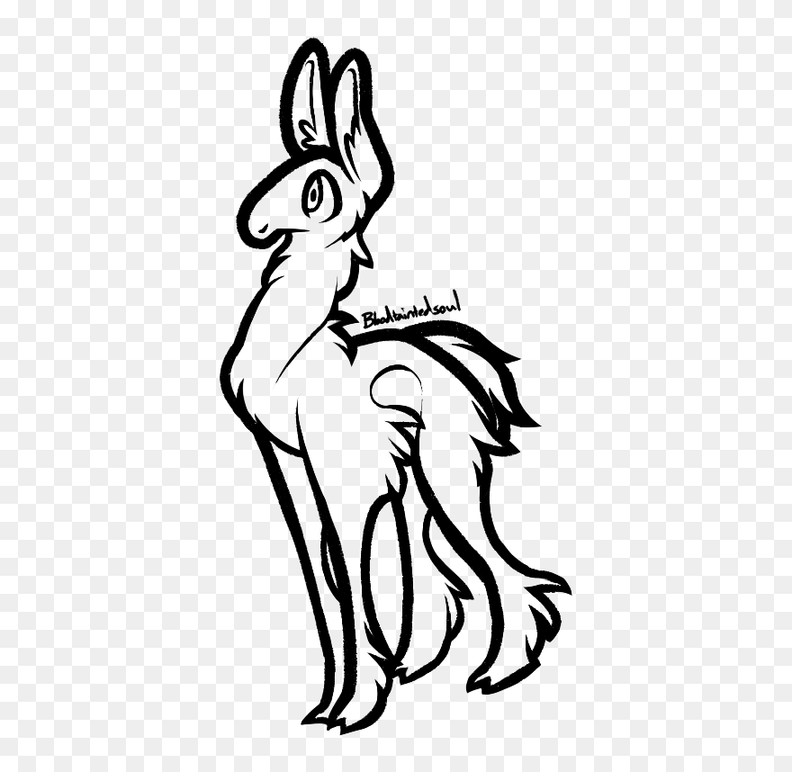 Llama Lineart Line For Free Download - Chibi Llama Line Art Clipart