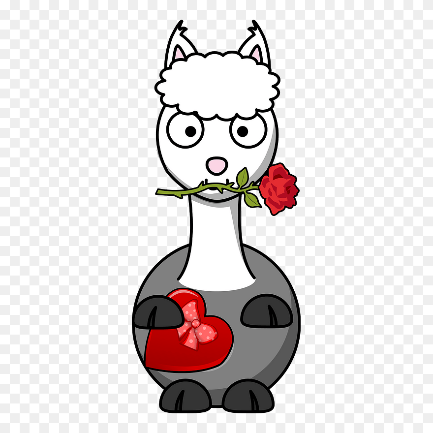 Cartoon Llama Clipart - Llama Black And White Clipart - Png Download