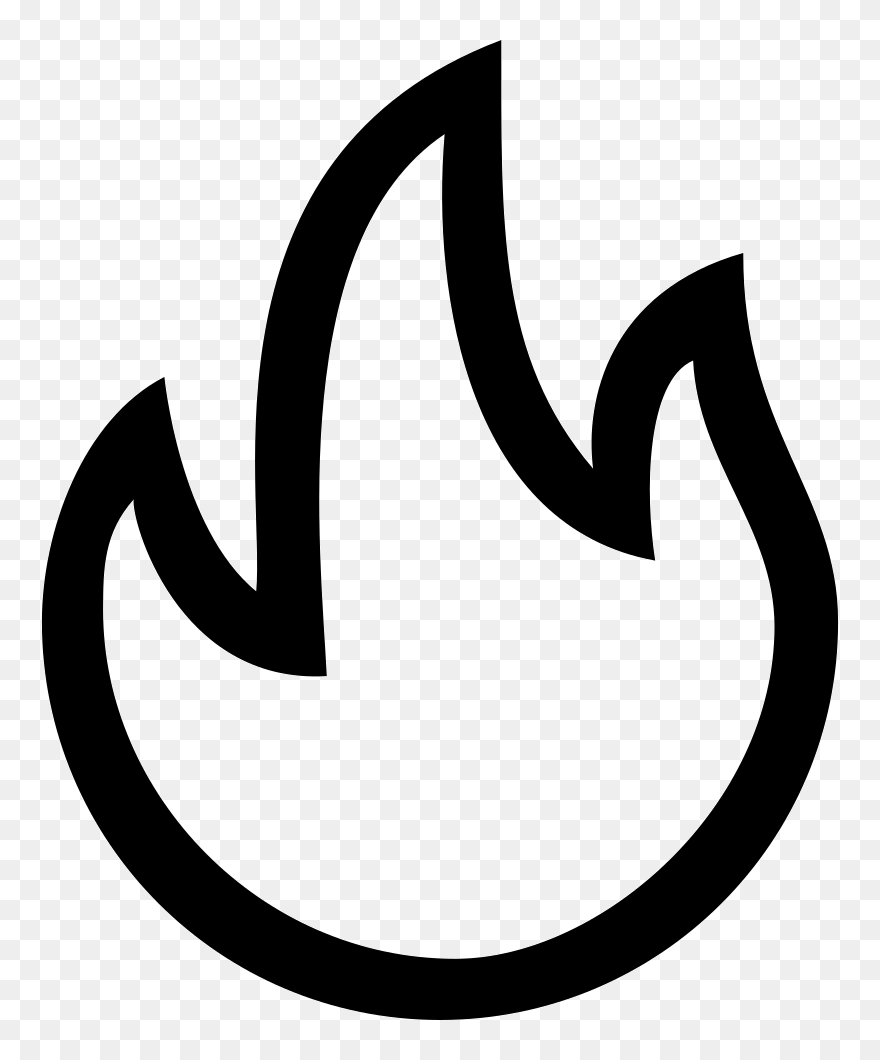 Real Fire Vector Png Download - Fire Symbol Black And White Png Clipart