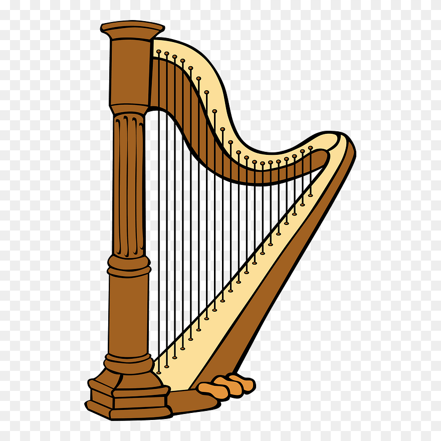 Harp Clipart - Arpa Instrumento - Png Download