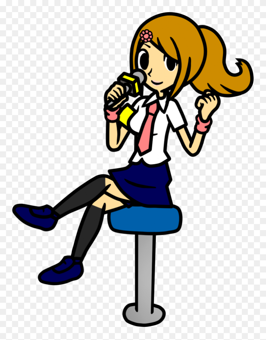 Girl Journalist Drawing Png Image - Rhythm Heaven Reporter And Wrestler Clipart