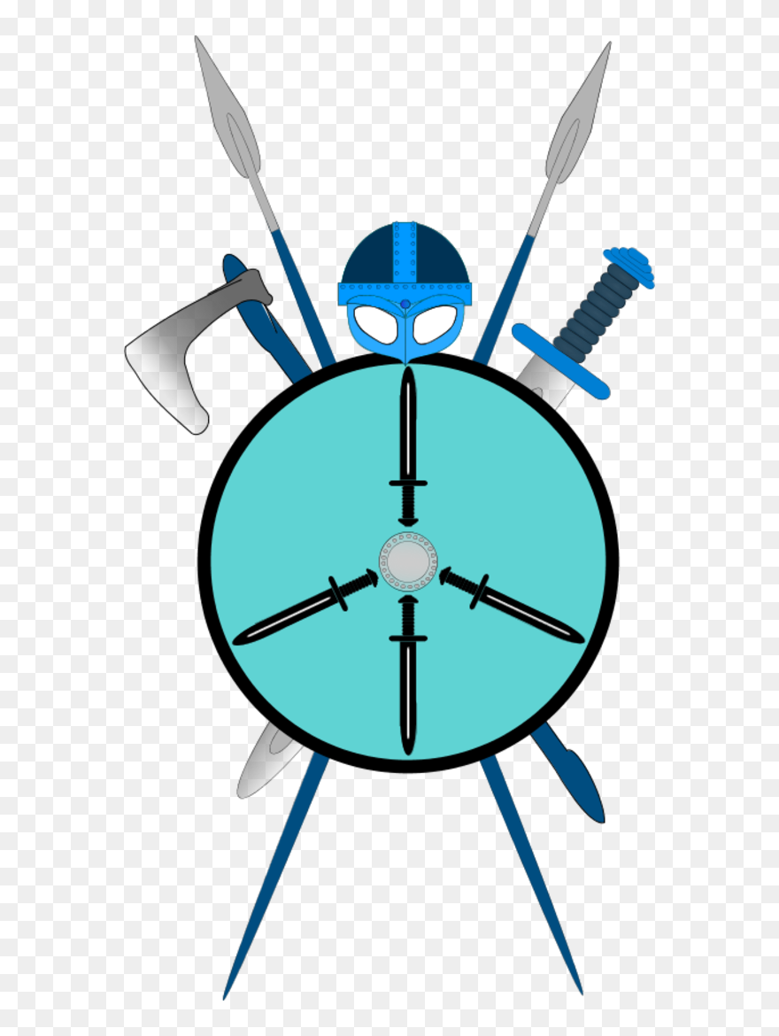 Sword Shield Ax Spear - Lotus Buddha Easy Drawing Clipart